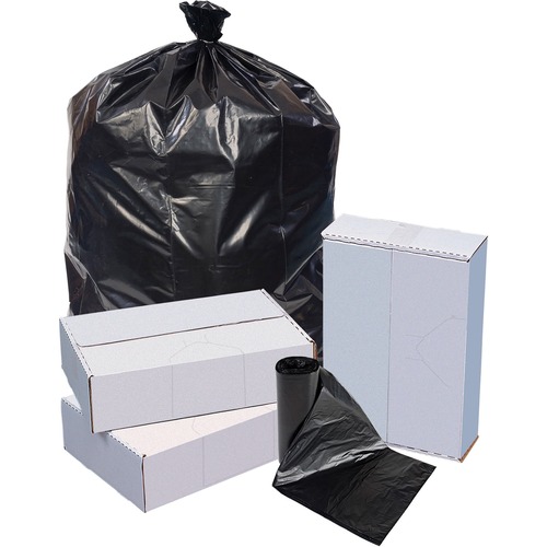 Trash Container Liners, 33"x39", 1.1mil, LD, 100/CT, Black