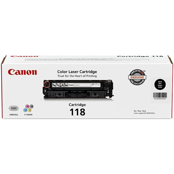 Canon (CRG-118BK) imageCLASS LBP7200Cdn LBP7660Cdn MF726Cdw MF729Cdw MF8350Cdn MF8380Cdw MF8580Cdw Black Toner Cartridge (3400 Yield)