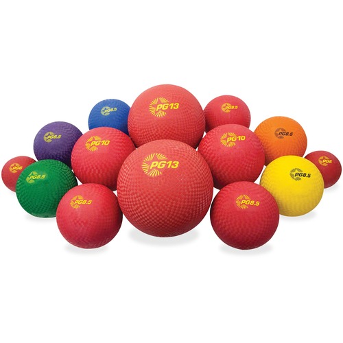 Playground Ball Set, Multi-Size, Multi-Color, Nylon, 14/set