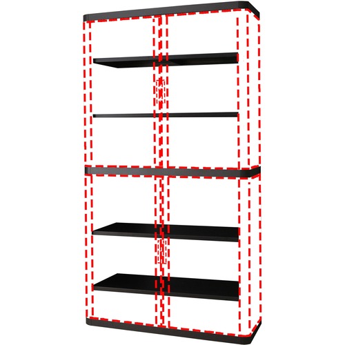 Storage Cabinet, Box 1 of 2, 43-1/3"x16-1/3"x80", Black