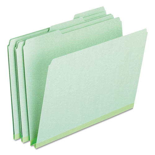 Pressboard Expanding File Folders, 1/3 Cut Top Tab, Letter, Green, 25/box