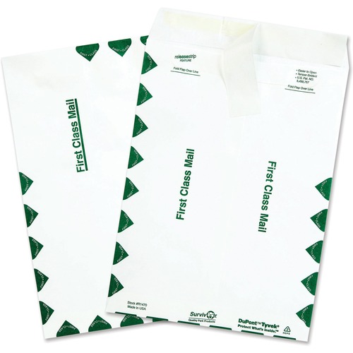 Tyvek Usps First Class Mailer, 9 X 12, White, 100/box