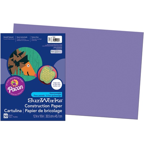 Construction Paper, 58 Lbs., 12 X 18, Violet, 50 Sheets/pack