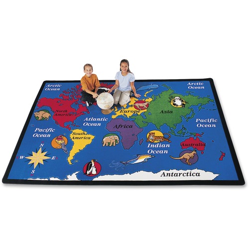 Geography World Explorer Area Rug, 4'5"x5'10", Multi