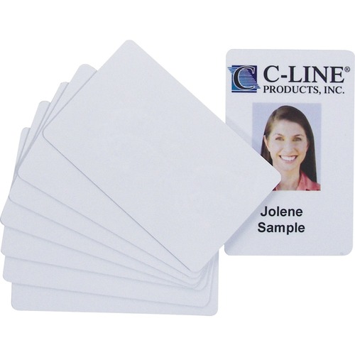 Pvc Id Badge Card, 3 3/8 X 2 1/8, White, 100/pack