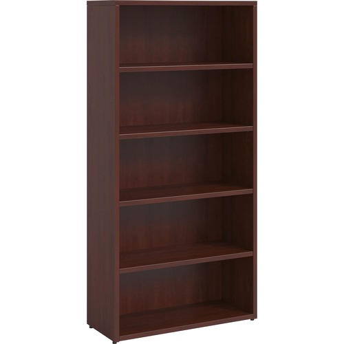 Bookcase, 5-Shelf, Prominence, 34"Wx12"Dx69"H, Mahogany