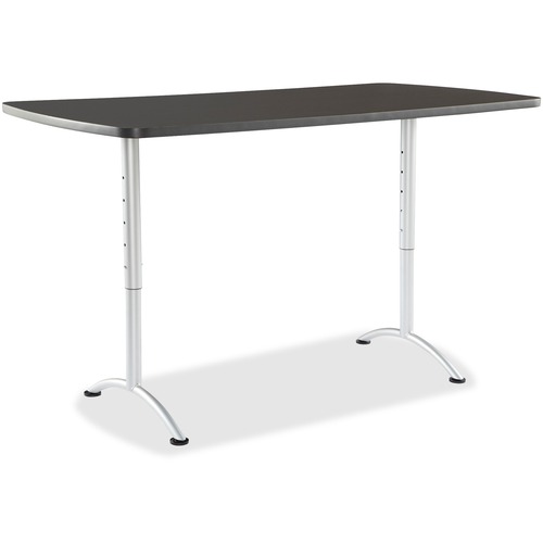 Arc Sit-To-Stand Tables, Rectangular Top, 36w X 72d X 30-42h, Graphite/silver