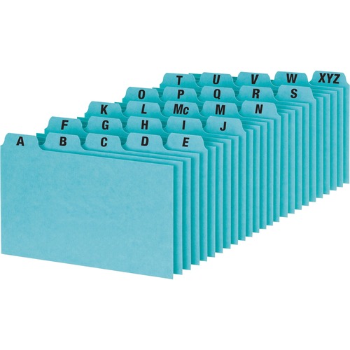 Oxford  Self-Tab Card Guides,25 Pt Pressbrd,A-Z,9"x6",5Tab,6/ST,Blue