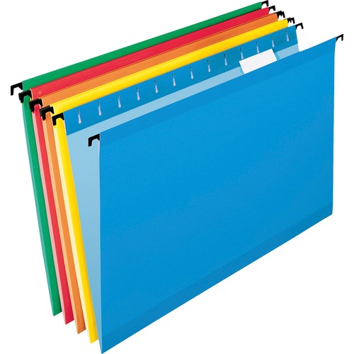 Poly Laminate Hanging Folders, 1/5 Tab, Legal, Assorted, 20/box