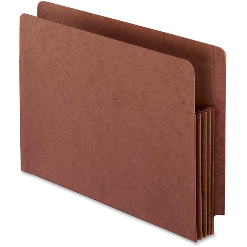 Heavy-Duty End Tab File Pockets, Straight Cut, 1 Pocket, Letter, Brown