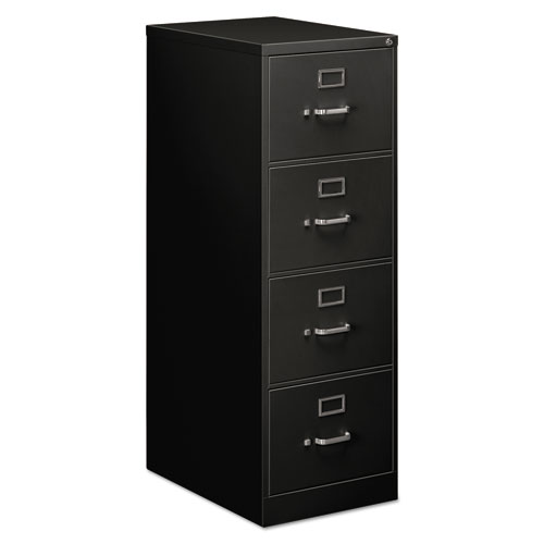 FOUR-DRAWER ECONOMY VERTICAL FILE CABINET, LEGAL, 18 1/4W X 25D X 52H, BLACK