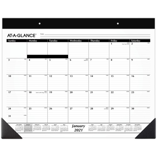MONTHLY REFILLABLE DESK PAD, 22 X 17, WHITE, 2019