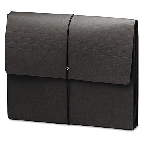Extra-Wide Five" Exp Wallets, 12 3/8 X 10, Black, 10/box