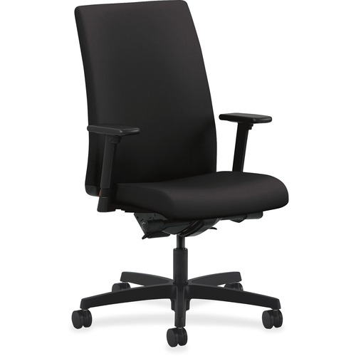 Ignition Series Mid-Back Work Chair, Black Fabric Upholstery