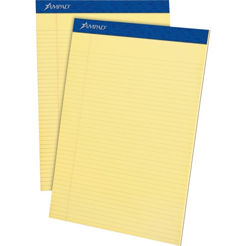 PERFORATED WRITING PADS, NARROW RULE, 8.5 X 11.75, CANARY, 50 SHEETS, DOZEN