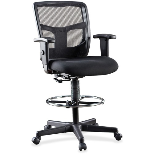Mid-Back Stool Chair, w/Mesh Back, 26"x21"x50", Black