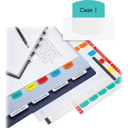 Laser Printable Index Tabs, 1 1/8 X 1 1/4, 5 Colors, 375/pack