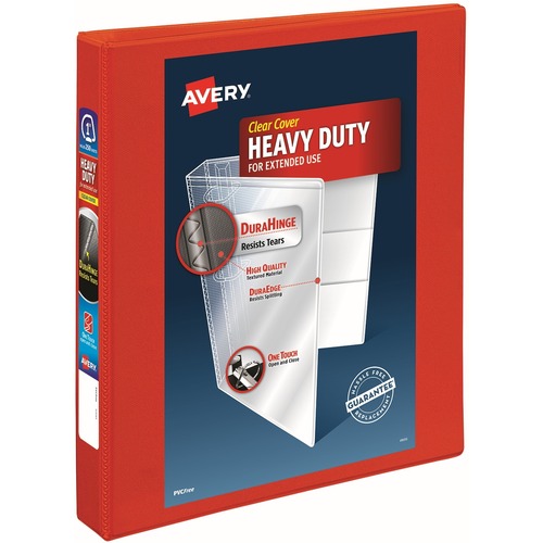 Heavy-Duty View Binder W/locking 1-Touch Ezd Rings, 1" Cap, Red