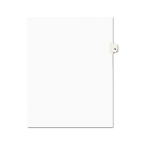 Avery-Style Legal Exhibit Side Tab Divider, Title: 57, Letter, White, 25/pack