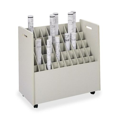 Laminate Mobile Roll Files, 50 Compartments, 30-1/4w X 15-3/4d X 29-1/4h, Putty