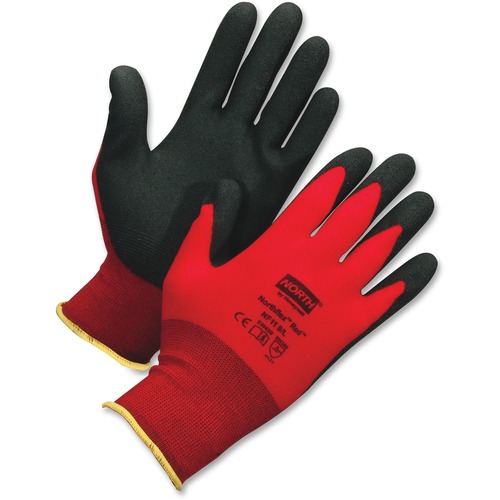 Northflex Red Foamed Pvc Gloves, Red/black, Size 10/xl, 12 Pairs