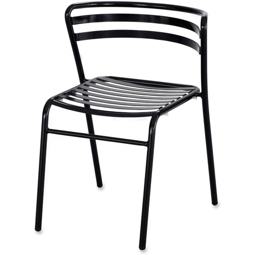 Cogo Steel Outdoor/indoor Stack Chair, Black, 2/carton