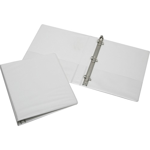 7510013848786, SLANT D-RING VIEW BINDER, CLEAR OVERLAY, 1" CAPACITY, WHITE