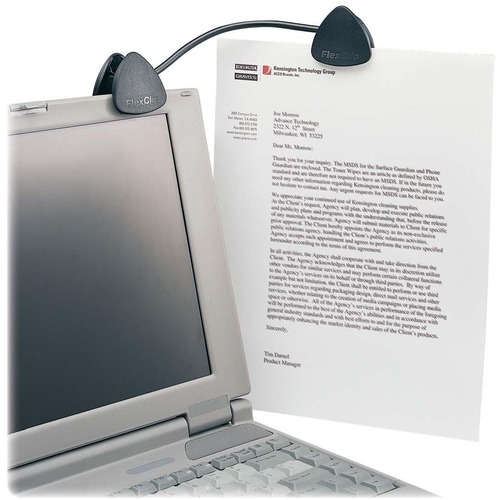 Flexclip Gooseneck Copyholder, Monitor/laptop Mount, Black