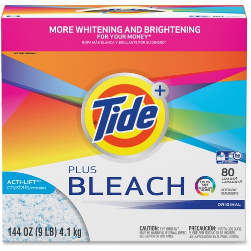 Laundry Detergent With Bleach, Tide Original Scent, Powder, 144 Oz Box