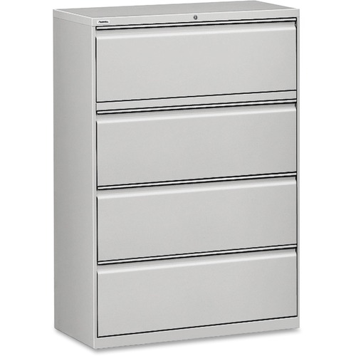 Lateral File, 4-Drawer, 36"x18-5/8"x52-1/2", Lt Gray
