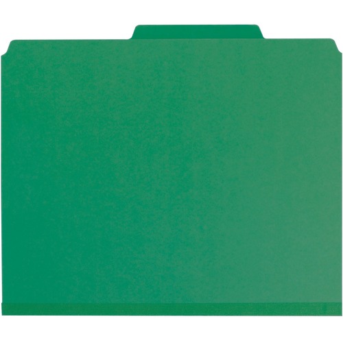 100(percent) REC PRESSBOARD CLASSIFICATION FOLDER, 2 DIV, 2" EXP, LETTER, GREEN, 10/BX