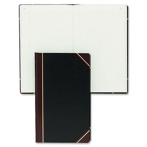 Texthide Record Book, Black/burgundy, 300 Green Pages, 14 1/4 X 8 3/4