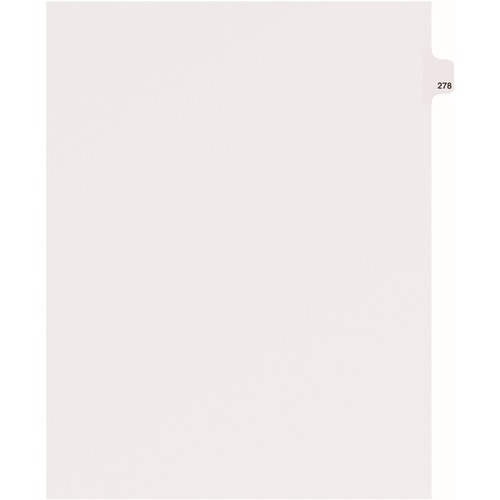 Dividers, "278", Side Tab, 8-1/2"x11", 25/PK, White