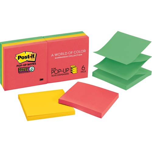 Pop-Up 3 X 3 Note Refill, Marrakesh, 90 Notes/pad, 6 Pads/pack