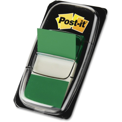 Marking Page Flags In Dispensers, Green, 50 Flags/dispenser, 12 Dispensers/pack