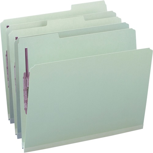 Top-Tab Folder,2 Fasteners,1" Exp,Letter,25/BX,Gray Green