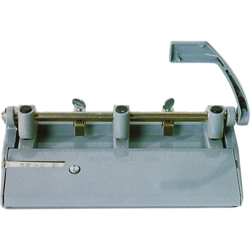 7520002633425, ADJUSTABLE HEAVY-DUTY THREE-HOLE PUNCH, 13/32" HOLES, GRAY