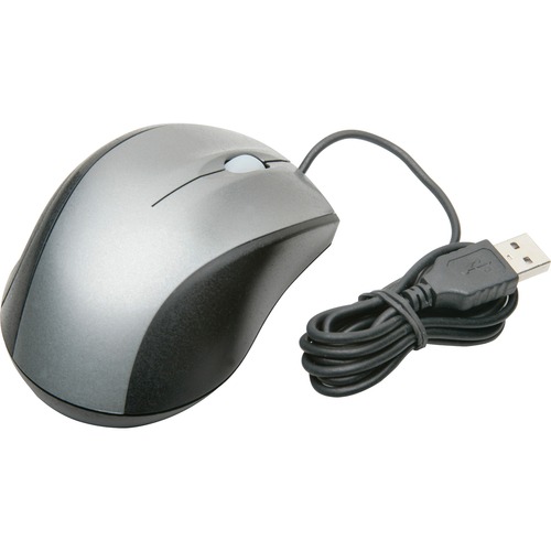 7025016184138, OPTICAL WIRED MOUSE, THREE-BUTTON/SCROLL, BLACK/GRAY