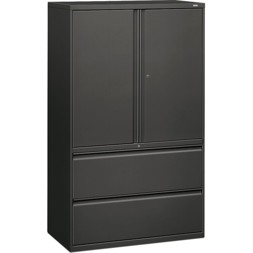Lateral File,w/ Storage,2-drawer,42"x19-1/4"x67",Charcoal