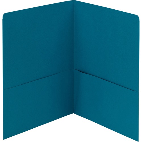 Two-Pocket Folder, Textured Paper, Teal, 25/box