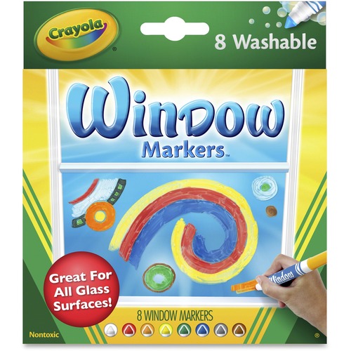 Washable Window Markers, 8/PK, AST