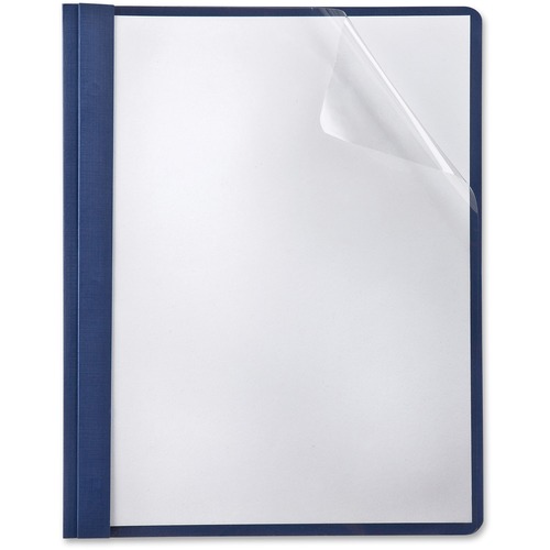 Report Covers, Clear Linen Front, 1/2" Capacity, 5/PK,Navy