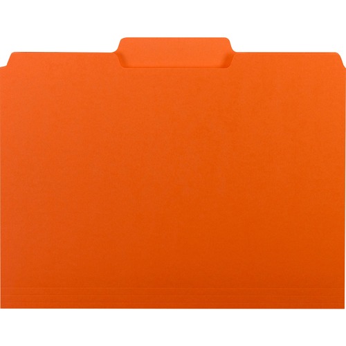 Interior File Folders, 1/3 Cut Top Tab, Letter, Orange, 100/box