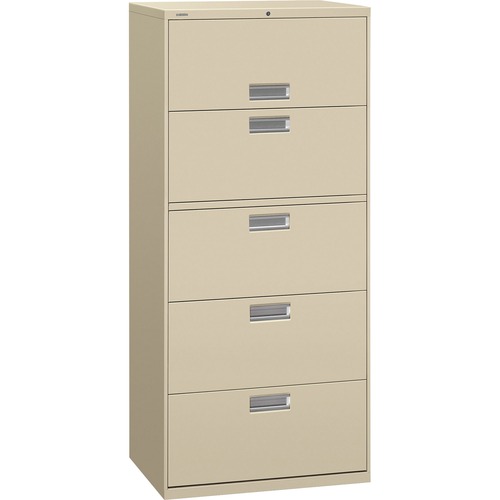 600 Series Five-Drawer Lateral File, 30w X 19-1/4d, Putty