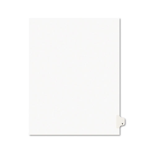 Avery-Style Legal Exhibit Side Tab Dividers, 1-Tab, Title Y, Ltr, White, 25/pk
