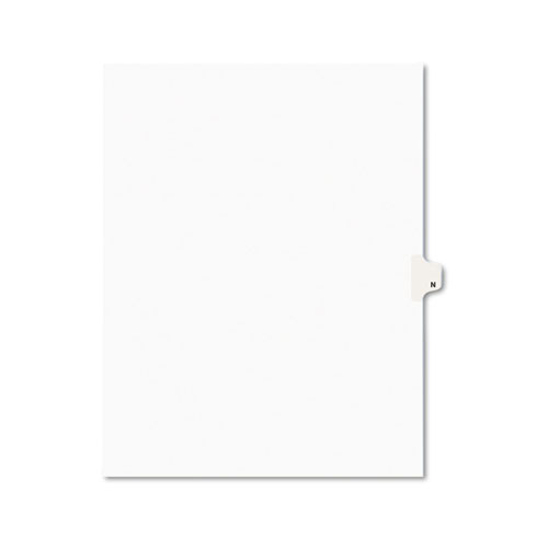 Avery-Style Legal Exhibit Side Tab Dividers, 1-Tab, Title N, Ltr, White, 25/pk