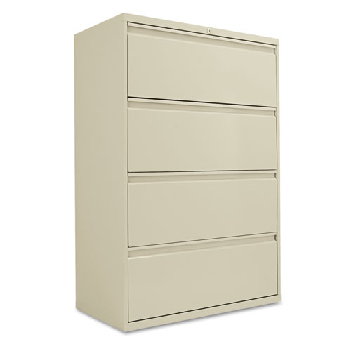 FOUR-DRAWER LATERAL FILE CABINET, 36W X 18D X 52 1/2H, PUTTY