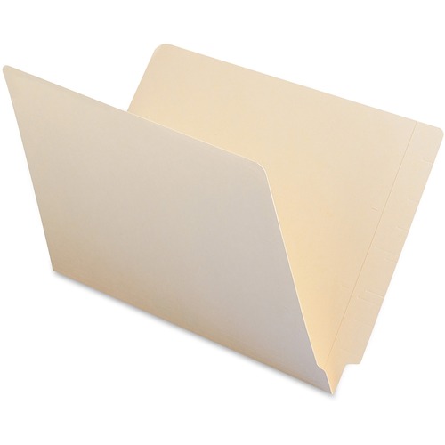 END TAB FOLDERS, REINFORCED STRAIGHT-CUT TAB, LEGAL, MANILA, 100/BOX