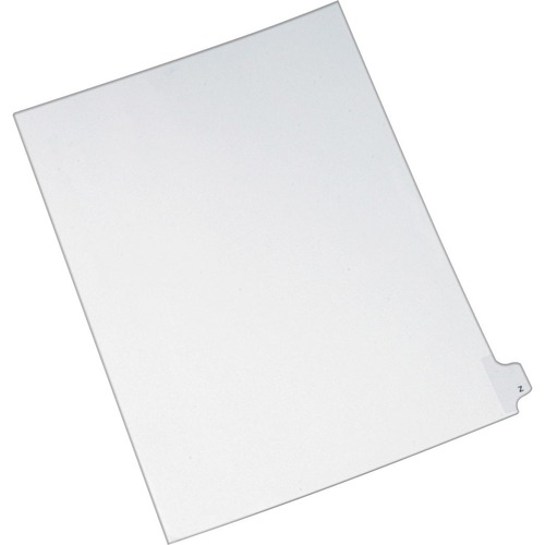 Allstate-Style Legal Exhibit Side Tab Divider, Title: Z, Letter, White, 25/pack