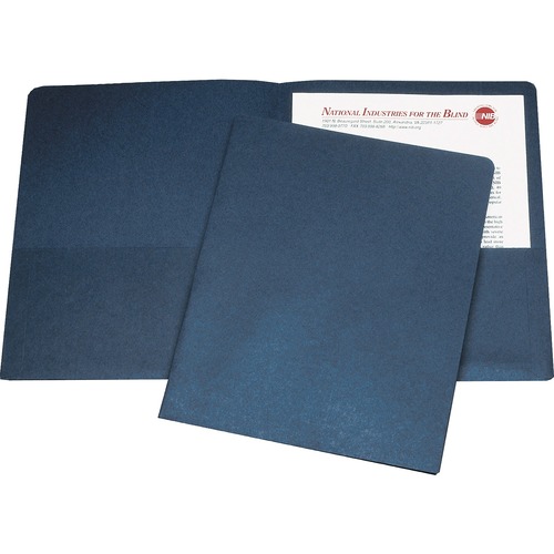 7510005842489, DOUBLE POCKET PORTFOLIO, LETTER SIZE, DARK BLUE, 25/BOX